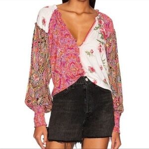 NWT Free People paisley button shirt!